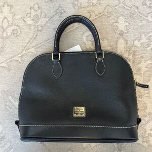 Dooney & Bourke Zip Zip Satchel Black with Gold Accents